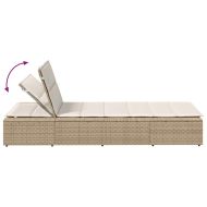 Шезлонг с плаваща възглавница Beige Poly Rattan