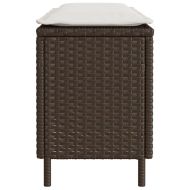 Градинска пейка с възглавница сива 110x30x40,5 cm Поли ратан