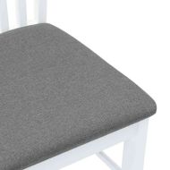 Трапезни столове с възглавници 2 бр Бяла масивна дървесина гума