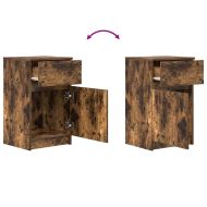 Нощни шкафчета 2 бр опушен дъб 39x35x65 см инженерно дърво
