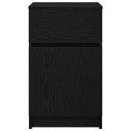 Нощно шкафче, черно, 39x35x65 см, инженерно дърво