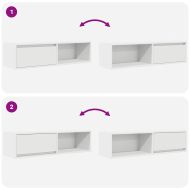 ТВ шкафове, 2 бр, бели, 100x31x25,5 см, инженерно дърво