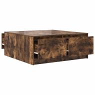 Масичка за кафе с чекмеджета опушен дъб 100x100x40 см