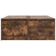 Масичка за кафе с чекмеджета опушен дъб 100x100x40 см