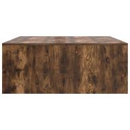 Масичка за кафе с чекмеджета опушен дъб 100x100x40 см