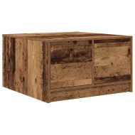 Масичка за кафе с чекмеджета, старо дърво 70,5x70x40 см