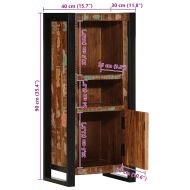 Шкаф за баня 40x30x90 cm Масивна дървесина Възстановена