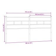 Резервна табла за легло Sonoma Oak 193 cm Желязо и инженерна дървесина