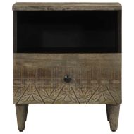 Нощни шкафчета 2 бр. светло сиво масивна дървесина манго