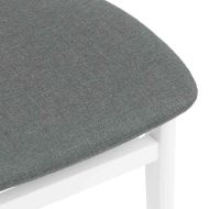 Трапезни столове с възглавници 2 бр Бяла масивна дървесина гума