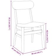 Трапезни столове с възглавници 2 бр Бяла масивна дървесина гума