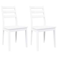 трапезни столове 2 бр. бяла масивна дървесина гума