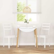 трапезни столове 2 бр. бяла масивна дървесина гума