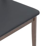 Трапезни столове с възглавници 2бр Кафяв масивна дървесина гума