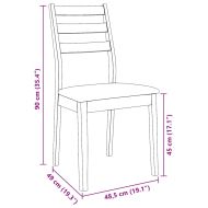 Трапезни столове с възглавници 2бр Кафяв масивна дървесина гума