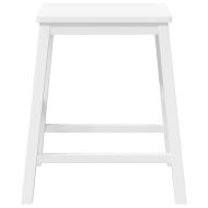 Бар столове 2 бр Бяла масивна дървесина гума