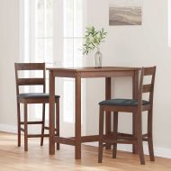 Бар столове с възглавници 2 бр Кафяв масивен дървен каучук