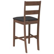 Бар столове с възглавници 2 бр Кафяв масивен дървен каучук