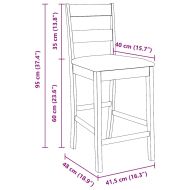 Бар столове с възглавници 2 бр Кафяв масивен дървен каучук