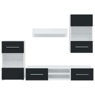 5 броя ТВ шкафове с LED осветление Мат Индиго инженерно дърво