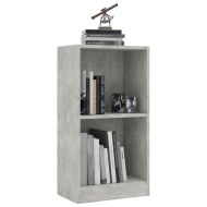 Библиотека, бетонно сива, 40x24x75 см, инженерно дърво