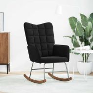 Люлеещ стол, черен, кадифе