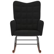 Люлеещ стол, черен, кадифе