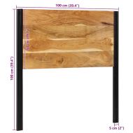 табла за глава 100 cm масивна дървесина акация и желязо