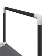 стелаж за обувки на 10 нива черен 44x28x180 см нетъкан текстил