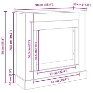 Камина Surround Черен дъб 90x30x90 cm Инженерна дървесина