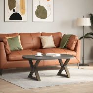 Крака за масичка за кафе, 2 бр., естествена стомана, 60 x (42-43,3) см, стомана