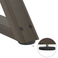 Крака за масичка за кафе, 2 бр., естествена стомана, 60 x (42-43,3) см, стомана