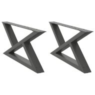 Крака за масичка за кафе, 2 бр., антрацит, 70x(30-31,3) см, стомана