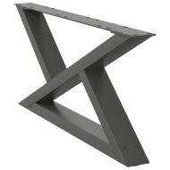 Крака за масичка за кафе, 2 бр., антрацит, 70x(30-31,3) см, стомана