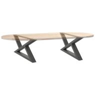 Крака за масичка за кафе, 2 бр., антрацит, 70x(30-31,3) см, стомана