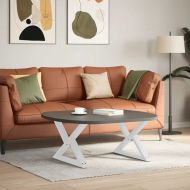 Крака за масичка за кафе, 2 бр., бели, 70 x (42-43,3) см, стомана