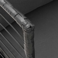 Градински столове 2 бр с възглавници черен полиратан