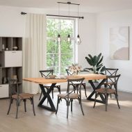 Крака за трапезна маса, 2 бр., черни, 90 x (72-73,3) см, стомана