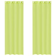 Пердета от воал с втулки, 2 бр, ябълково зелено, 140x300 см