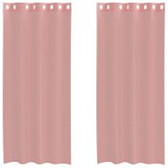 Пердета от воал с втулки, 2 бр, розово, 140x245 см