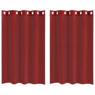Пердета от воал с втулки, 2 бр, виненочервено