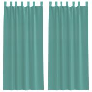 Пердета от воал с прът джобове, 2 бр, тюркоаз