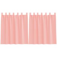 Пердета от воал с прът джобове, 2 бр, розово