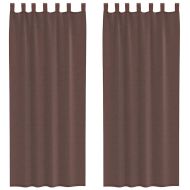 Пердета от воал с прът джобове, 2 бр, кафяво