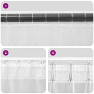 Пердета от воал с горна част, 2 бр, кафяво