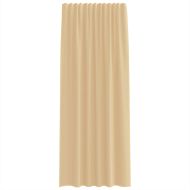 Воалени завеси с примки, 2 бр, пясък, 140x225 см
