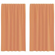 Воалени завеси с примки, 2 бр, tеракота, 140x175 см