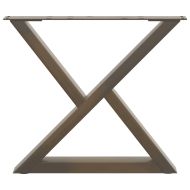 Крака за масичка за кафе, 2 бр., естествена стомана, 50 x (42-43,3) см, стомана