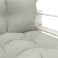 Градински палетен диван с възглавници таупе, дърво