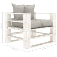 Градински палетен диван с възглавници таупе, дърво